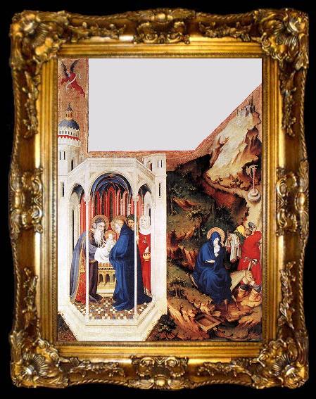 framed  BROEDERLAM, Melchior Presentation in the Temple and Flight to Egypt f, ta009-2